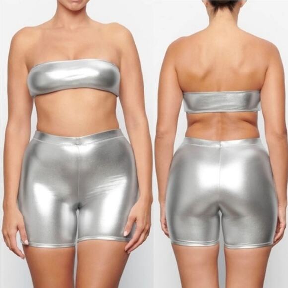 NWT Skims Pull On High Waisted Mid-Length Swim Short Nickel Women's Size XS - Picture 1 of 5